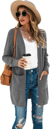 Womens Color Block Striped Draped Kimono Cardigan Long Sleeve Open Front Casual Knit Sweaters Coat Soft Outwear